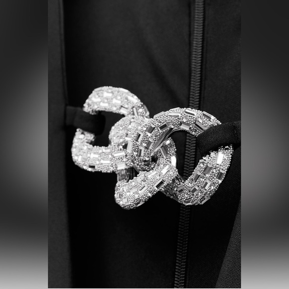 Brand New Bejeweled Black Stretch Midi Dress – XS with tag on ! - Picture 3 of 13